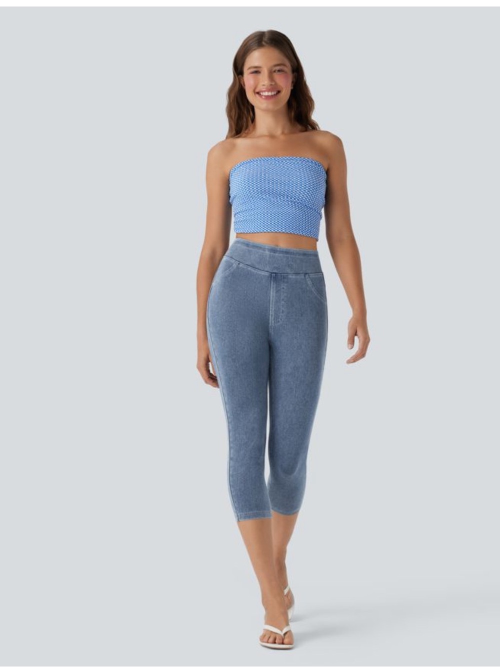 Halara Flex™ High Waisted Pocket Denim
Capri Casual Leggings